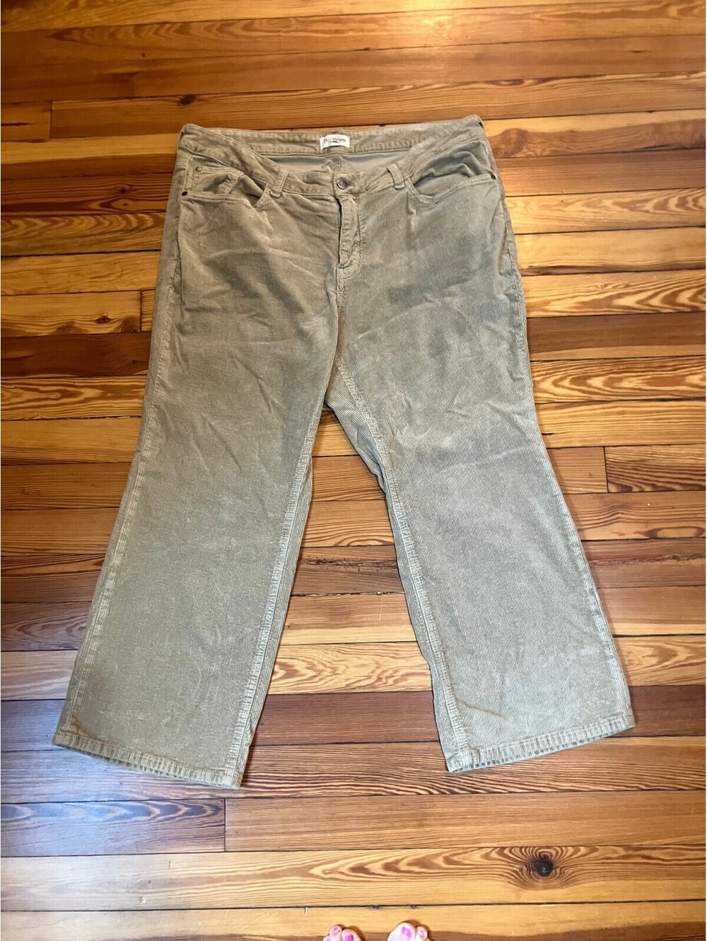 Pilcro Anthropologie Tan Corduroy Trousers 18W Wide Wale Camel Straight 70s Cord